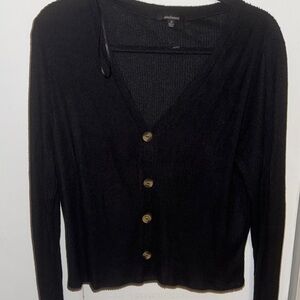Ambiance Black Button-Up Sweater
